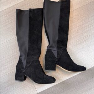 Donald Pliner oily calf suede Black Knee-High Women's Boots